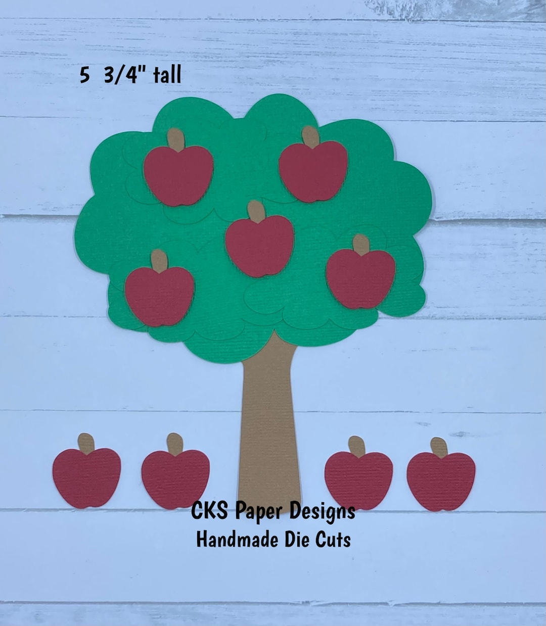 Handmade Paper Die Cut APPLE TREE & APPLES Scrapbook Page ...