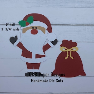 Handmade Paper Die Cut CHRISTMAS SANTA CLAUS (Style 1) Paper Piecing Scrapbook Embellishment Cks Paper Designs