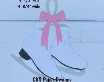 Handmade Paper Die Cut ICE SKATES Scrapbook Embellishment Paper Piecing for Scrapbook or Paper Crafts