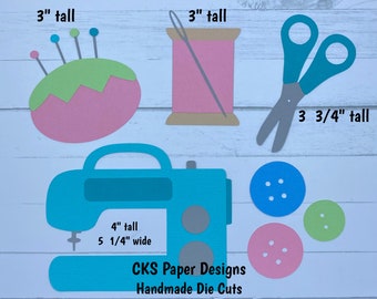 Handmade Paper Die Cut Sewing Set Handmade Scrapbook Page Embellishments for  Scrapbook or Paper Crafts