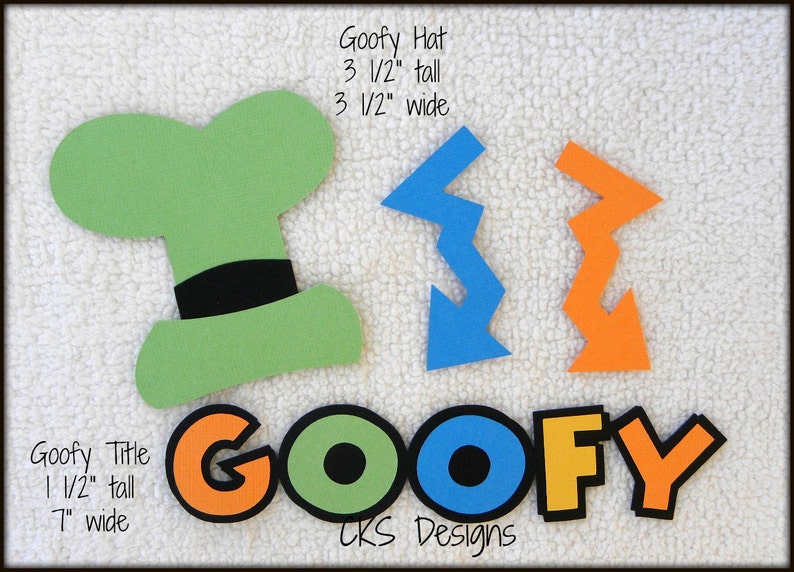 Die Cut Disney GOOFY Title &amp; Hat Premade Paper Piecing | Etsy