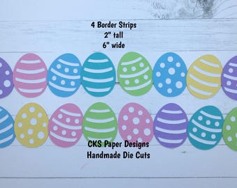 Handmade Paper Die Cut EASTER EGGS Border Scrapbook Page Embellishments Cks Paper Designs