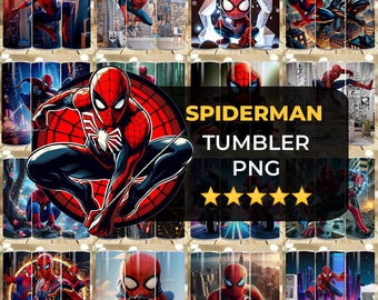 Spiderman Tumbler Png, Spiderman Tumbler Wrap, 20oz Skinny Spider Man Tumbler Wrap, Spidey Tumbler, Sublimation Design, Cartoon Tumbler Wrap