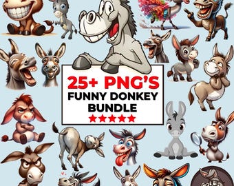 25+ grappige ezel pngs, eigenzinnige ezel clipart, grappige cartoon dieren png bundel, gekke ezels clipart afdrukbare, schattige ezels illustraties