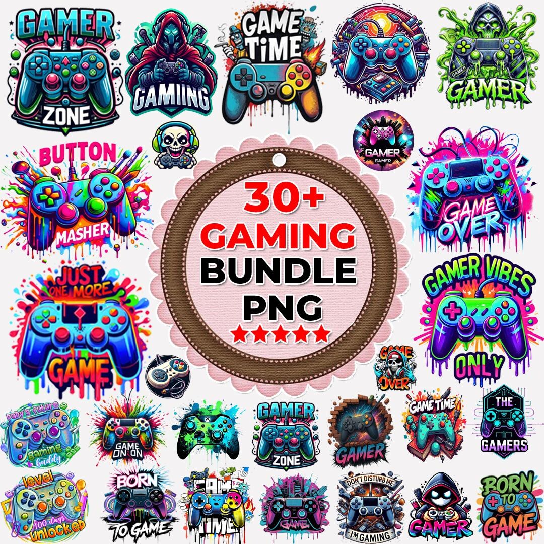 Controller Avatar 30+ Cartoon Game Avatar Png Bundle, Colorful Gamer Characters Clipart ...