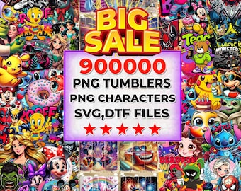 900000 Mega Bundle Png, Cartoon Svg Bundle, Cartoons Png, Dtf Designs, Holiday Svg, Svg Bundle, Cartoon Character, Tumbler Png, Cricut Files