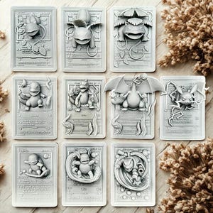 Pokémon STL Bundle – 3D Printable Models for Figures & Cards (Digital Download)