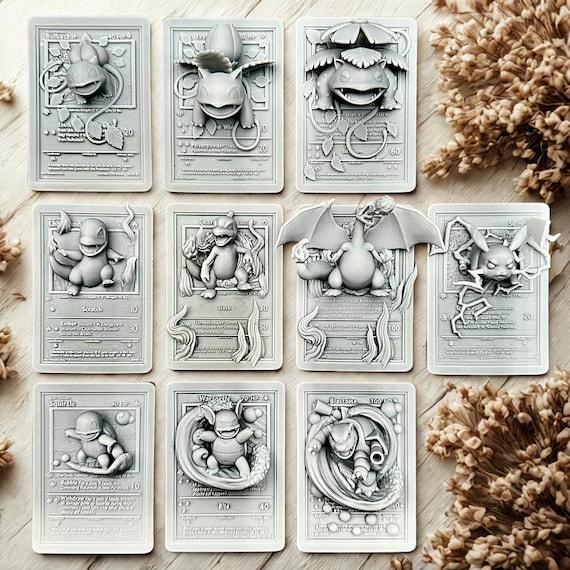 Pokémon STL Bundle – Printable 3D Models for Cards, Figures & Display | Instant Download 3dprinting stl