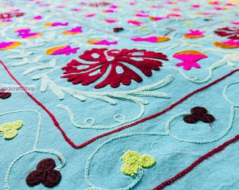 Suzani made tapestry | Handmade Embroidery bedspread | Suzani bedcovers | Niddle work suzani throws | Bridesmaid suzani | Gift for Christmas