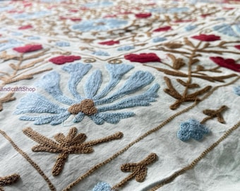 Floral Embroidery made suzani bedspread | Home decor suzani wall hanging throws | Suzani bedcovers | Bridesmaid Suzani | Gift for her.