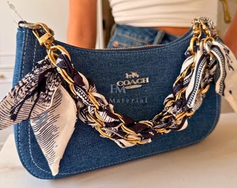 Coach Denim Legacy Mandy Satchel Shoulder Bag With Dual-pocket