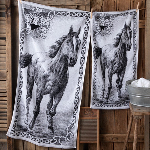 Luxury Black Horse Bath Towel Horse Lover Bath or Beach Etsy