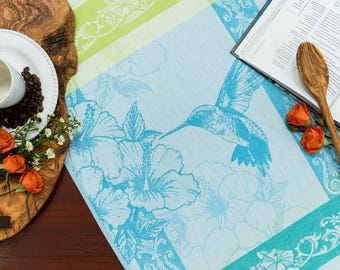 Hummingbird Jacquard Tea Towel - Garden Gift - Multiple Color Combinations - Bird Lover Gift - 100% Cotton - Nature Lover Decor