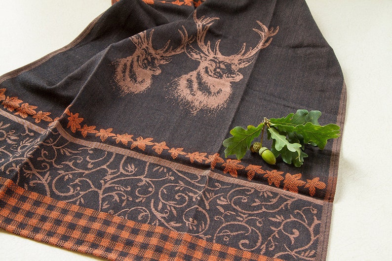 Deer Jacquard Kitchen Tea Towel Buck Deer Wall Art Gift for Etsy