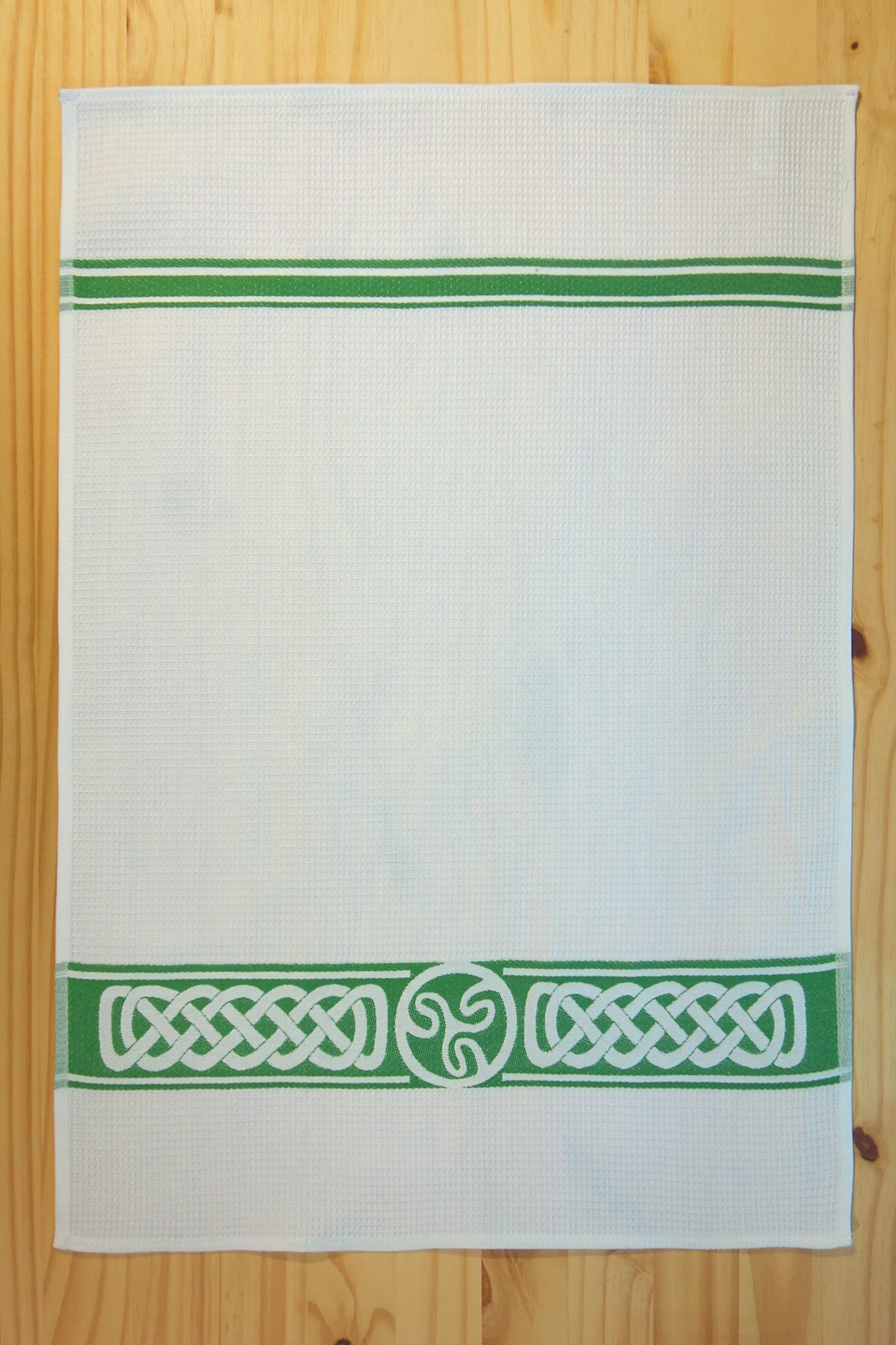 Irish Kitchen Tea Towel Green Celtic Knot Towels Jacquard Tea Etsy
