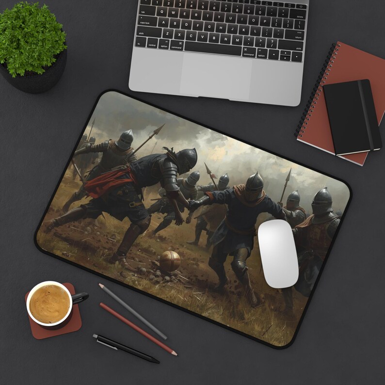 Epic Medieval Battle Desk Mat, Football/soccer, Gaming Desk Pad, Office ...