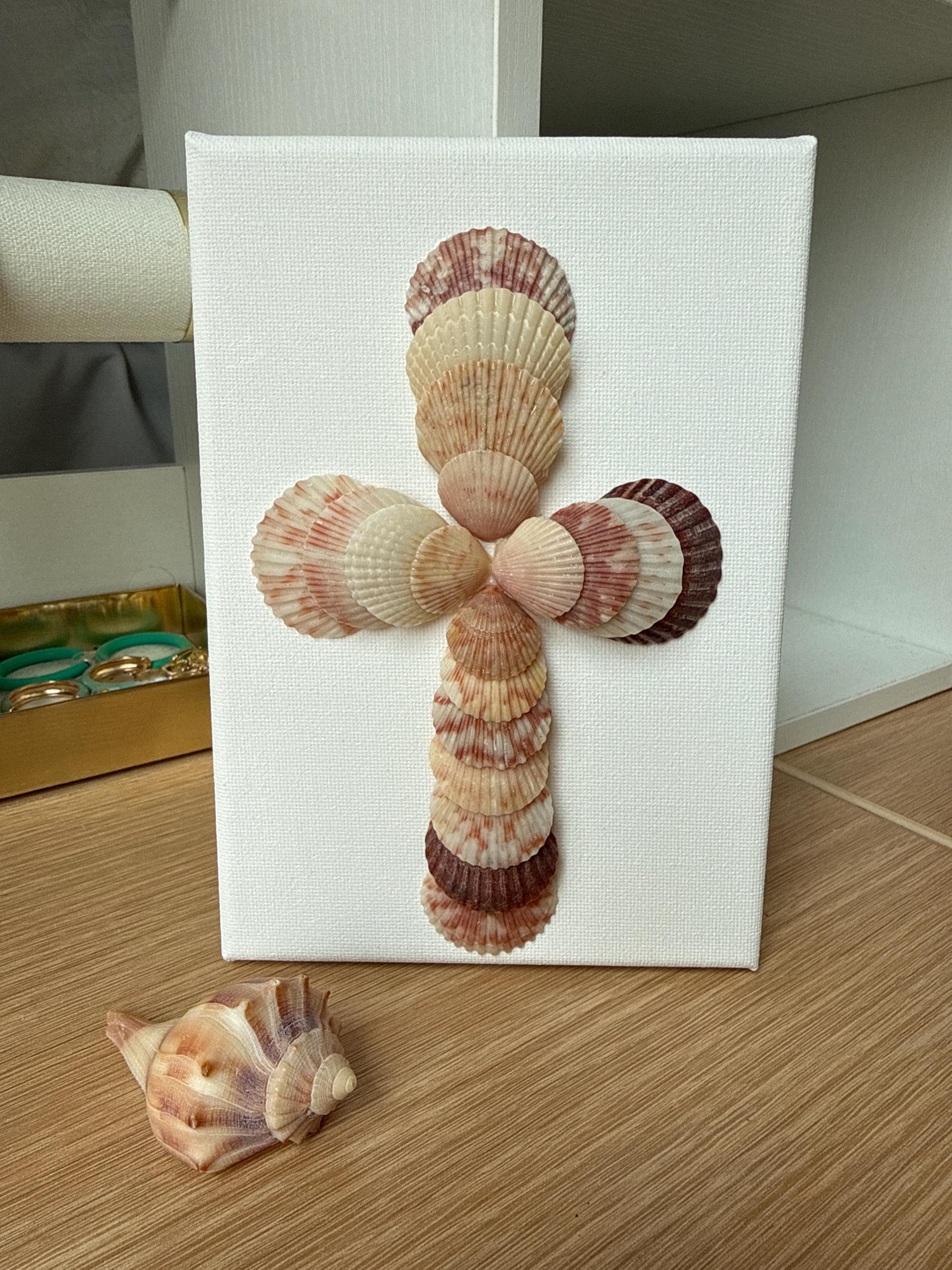 Shell Cross Decor Sea Shell Cross Wall Decor Found and Made by Me :) - Etsy