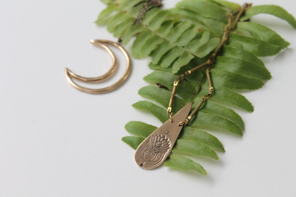 Kaira Brass Unisex Pendant Etsy