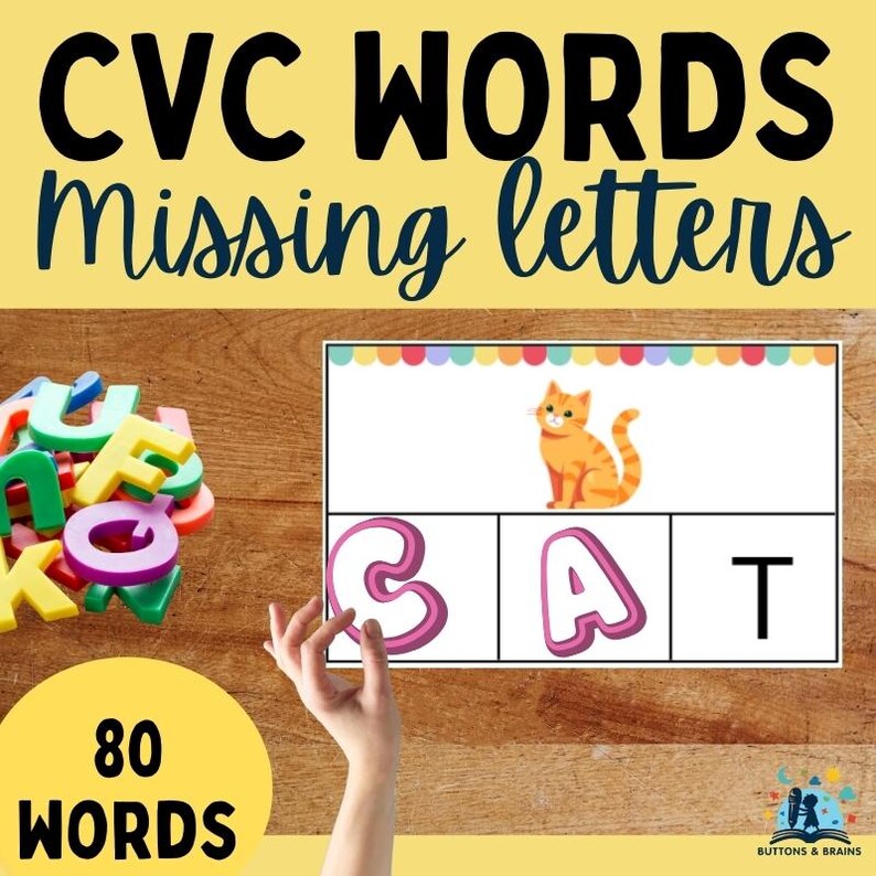 Printable CVC Words Activity | +300 Phonics Blending Cards | Missing ...