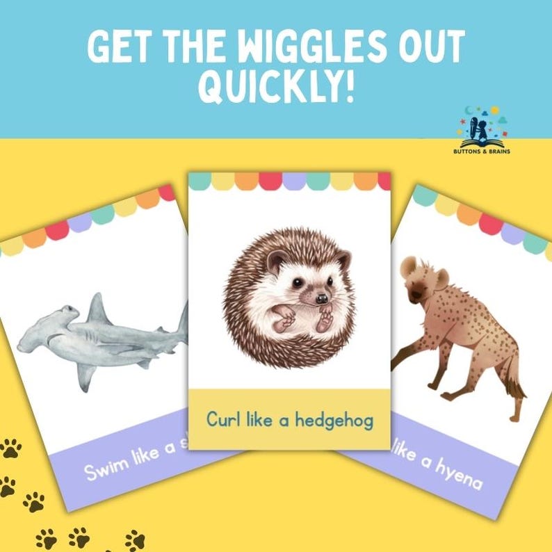 Tarjetas imprimibles de movimiento de animales para niños / Tarjetas de pausa activa para la educación en casa / Divertido juego de movimiento para niños imagen 2