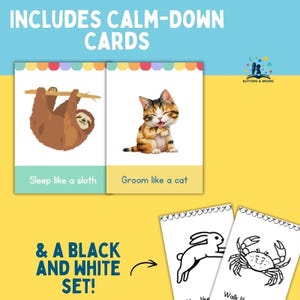 Tarjetas imprimibles de movimiento de animales para niños / Tarjetas de pausa activa para la educación en casa / Divertido juego de movimiento para niños imagen 4