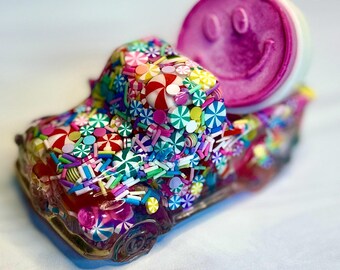 North Pole Candy Toy Truck | Colorful Resin Christmas Decor | Gold Accented Festive Keepsake Gift for Kids & Adults