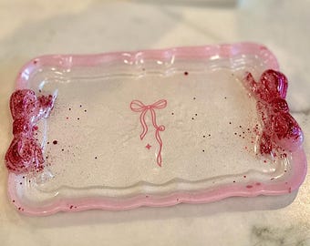 Coquette Vanity Tray • Whimsical Resin Trinket Dish