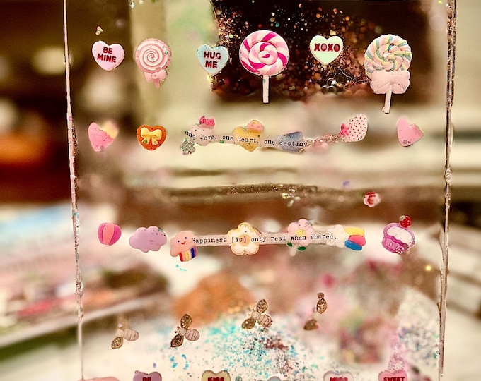 Featured listing image: 14" Luxury Resin Clipboard with Candy & Hidden Love Poem | Fall in Love Everyday