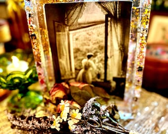 The Life of a Showgirl Resin Frame | Taylor Swift Elizabeth Taylor Inspired | Bejeweled Portofino Desk Decor | Glam Gifts