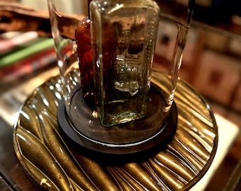 Olive Green Wavy Resin Catchall Tray | Men's Valet Dish | Earthy Tone Desk Organizer