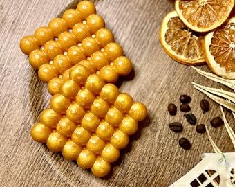 Set of 2 Square Bubble Resin Coasters - Unique Handmade Conversation Piece Drink Holders