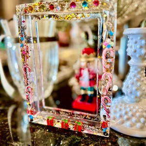Nutcracker Christmas Photo Frame | Handmade Resin 4x6, 5x7 Custom Holiday Decor