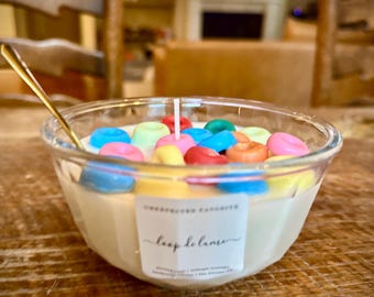 Loop de Lume Cereal Bowl Candle: Fruit Loops Scent | Nostalgia Candle Gift