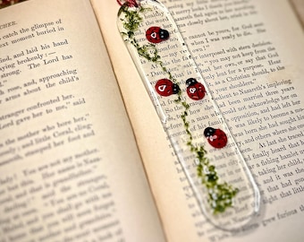 Custom Resin Bookmark, Personalized Bookmark Gift, Handmade Dried Flower Bookmark, Ya Book Lover Gift, Unique Artist Gift, Ready to Ship