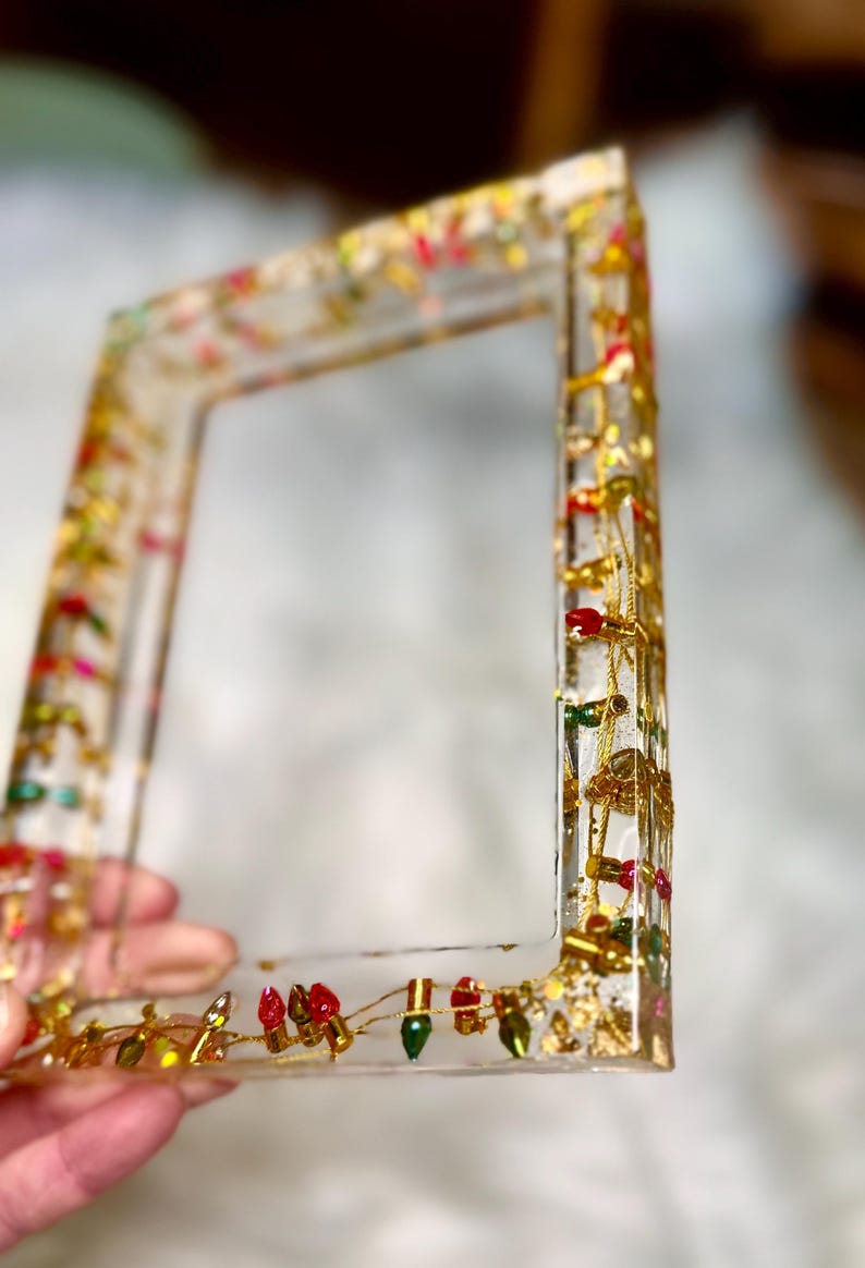 Year-round Fun Christmas Lights Resin Picture Frame | Handmade Home ...