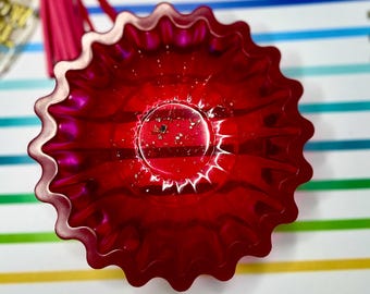 Hot Pink Diamond Resin Catchall Bowl | Faceted Jewelry Dish | Unique Trinket Candy Bowl | Office Desk Decor