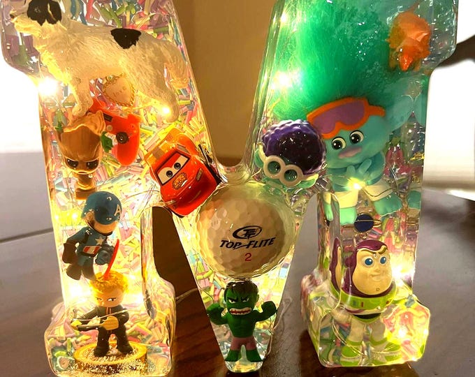 Featured listing image: Custom Resin Letter Initial with Personalized Inclusions