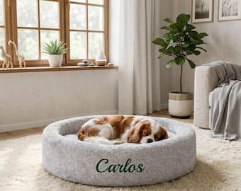 Modern Fluffy Dog Bed | Aesthetic Cat Lounger | Soft Plush Pet Furniture | Minimalist Kitten Cushion | Indoor Pet Sleeping Mat