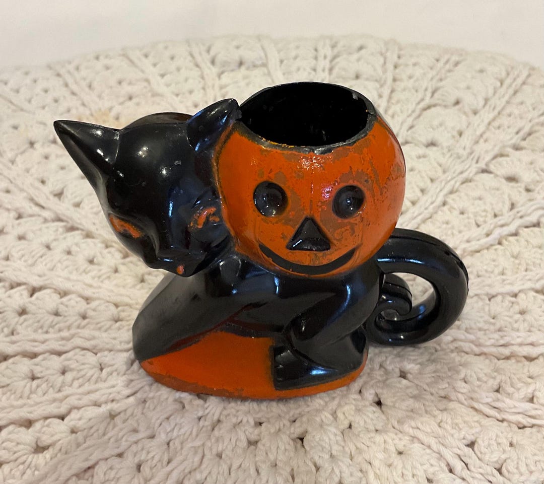 Vintage Rosbro Black Cat Candy Cup, Jack-o-lantern, 1950s Halloween - Etsy