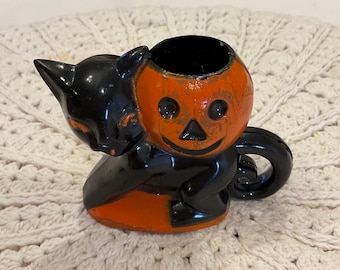カヤ　☪︎⋆☽様お取置きです。Ｎｏ．900 レジン 猫 ハロウィン ロリポップ Rosbro Halloween Zook the Clown Sitting on a Black and Orange
