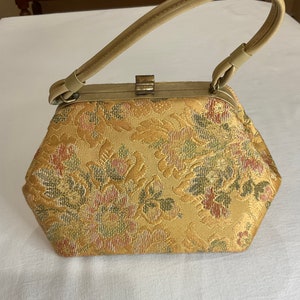 Bolso Vintage Floral Grabado con Cierre Beso, Coleccionismo Accesorios Vintage Monederos