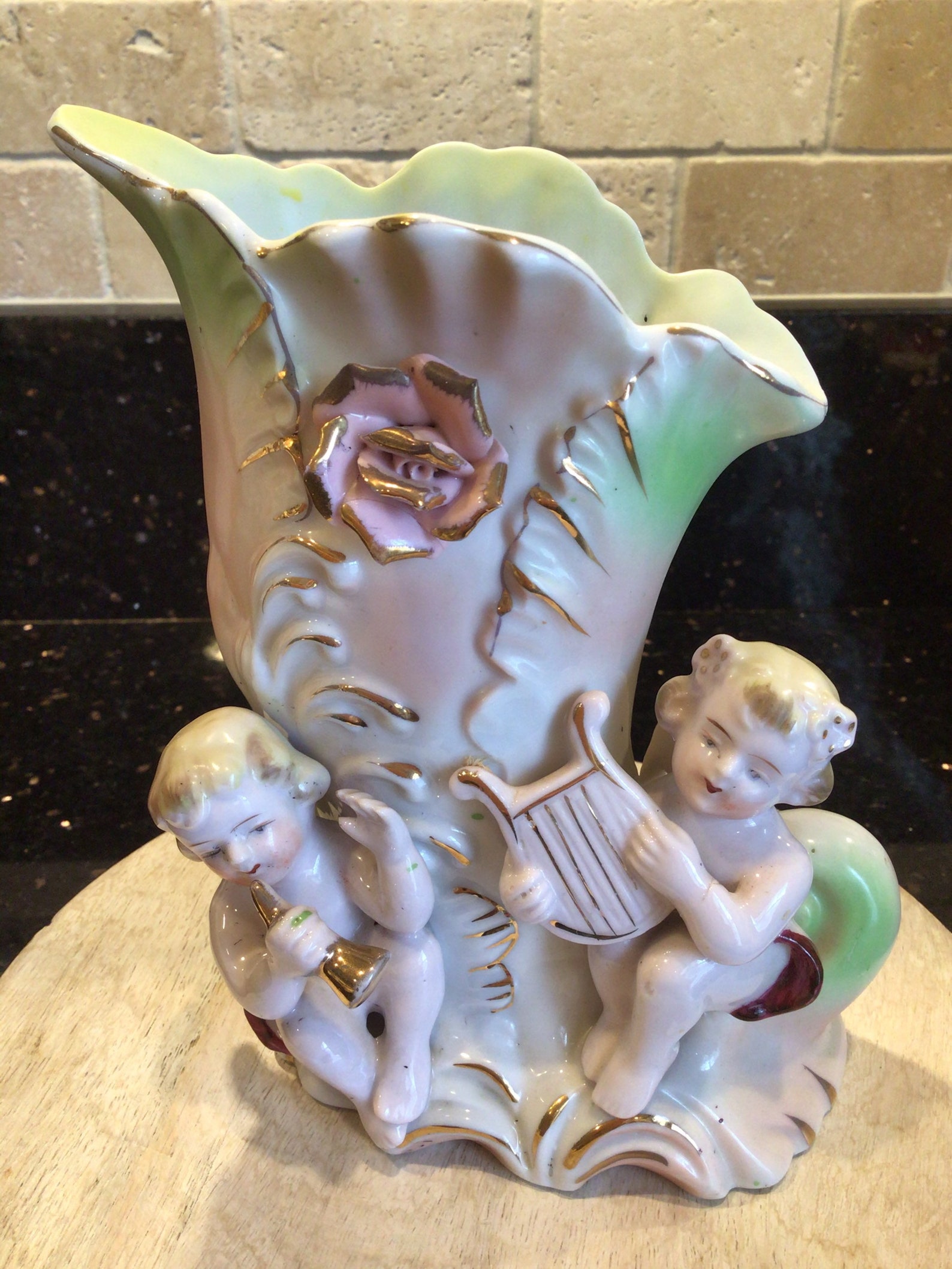 Vintage Porcelain Cherub Musical Baby Vase Soft Colors of Etsy