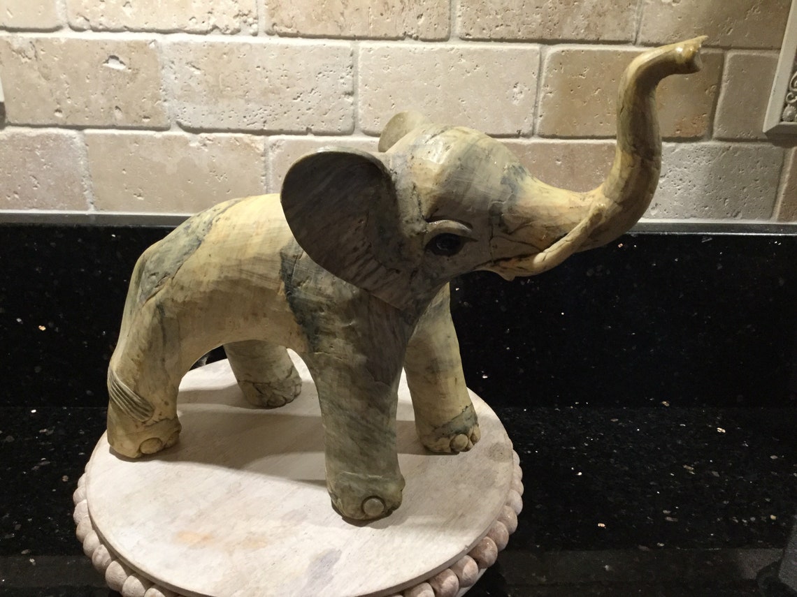 oyster shell elephant figurine