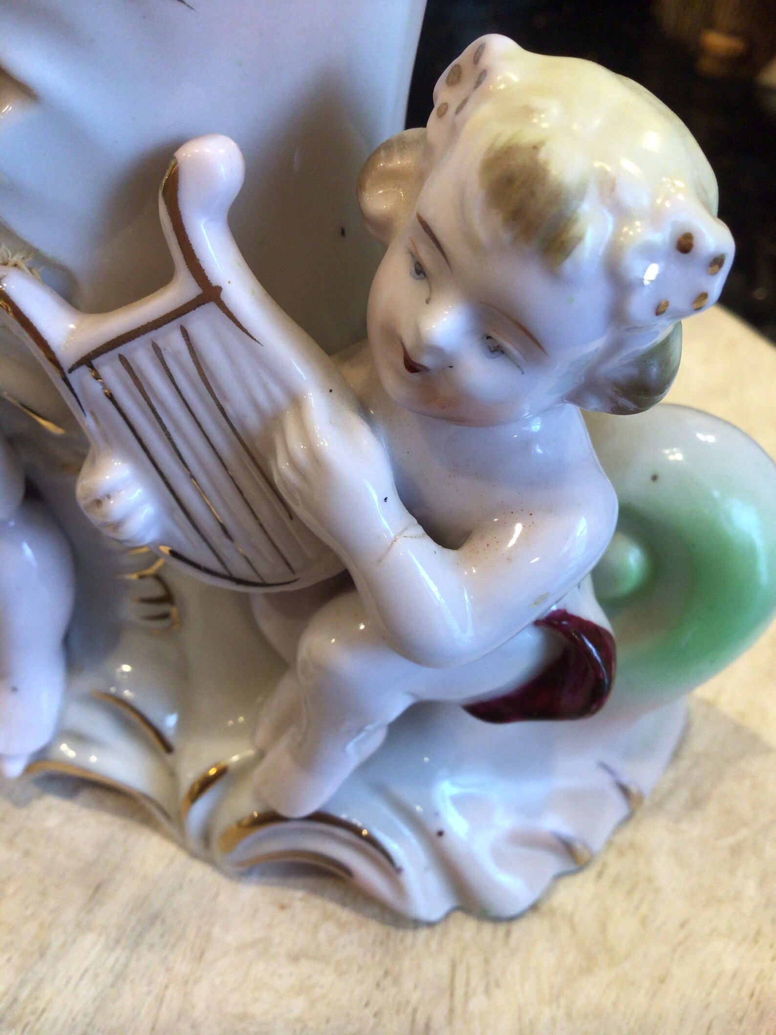 Vintage Porcelain Cherub Musical Baby Vase Soft Colors of Etsy