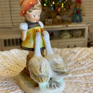 Vintage West Germany Goebel “Goose Girl”, Collecting Hummels, Vintage Goebel Figurine