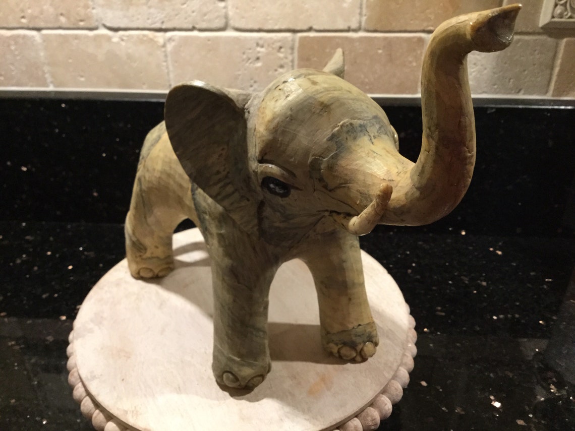 oyster shell elephant figurine