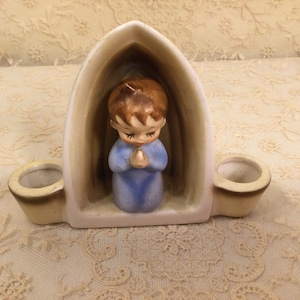 Vintage Holt Howard Praying Boy Candle Holders, Collecting Vintage Christmas, Christmas Home Decoration