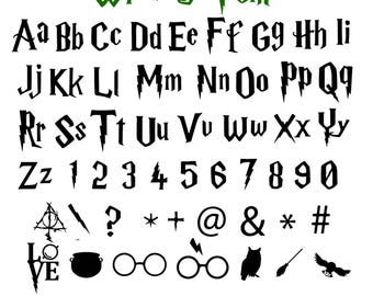 Potter Font SVG, Wizard Font Svg, Magic Wizard Svg, Halloween Font Svg, Wizardy Font, Potter Alphabet Svg, TTF Font, Cricut Instant Download