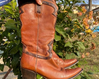 Handmade Genuine Leather Cowboy Boots – Y2K Brown Western Boots