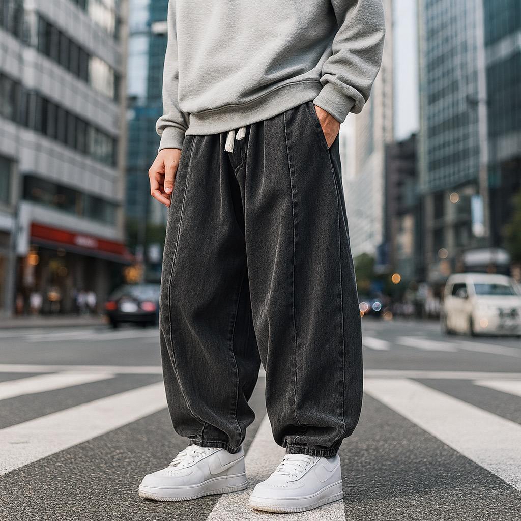 神シルエット◎ 90s~ JAPAN MADE Vintage Slacks Men's Japanese Wide Leg Pants – Retro Loose Fit Harem Trousers